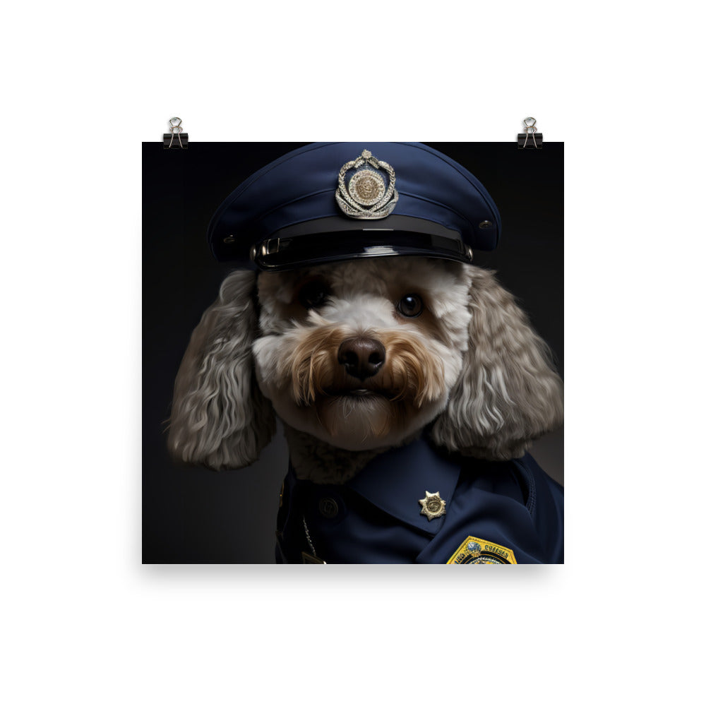 Poodle Security Officer Photo paper poster - PosterfyAI.com