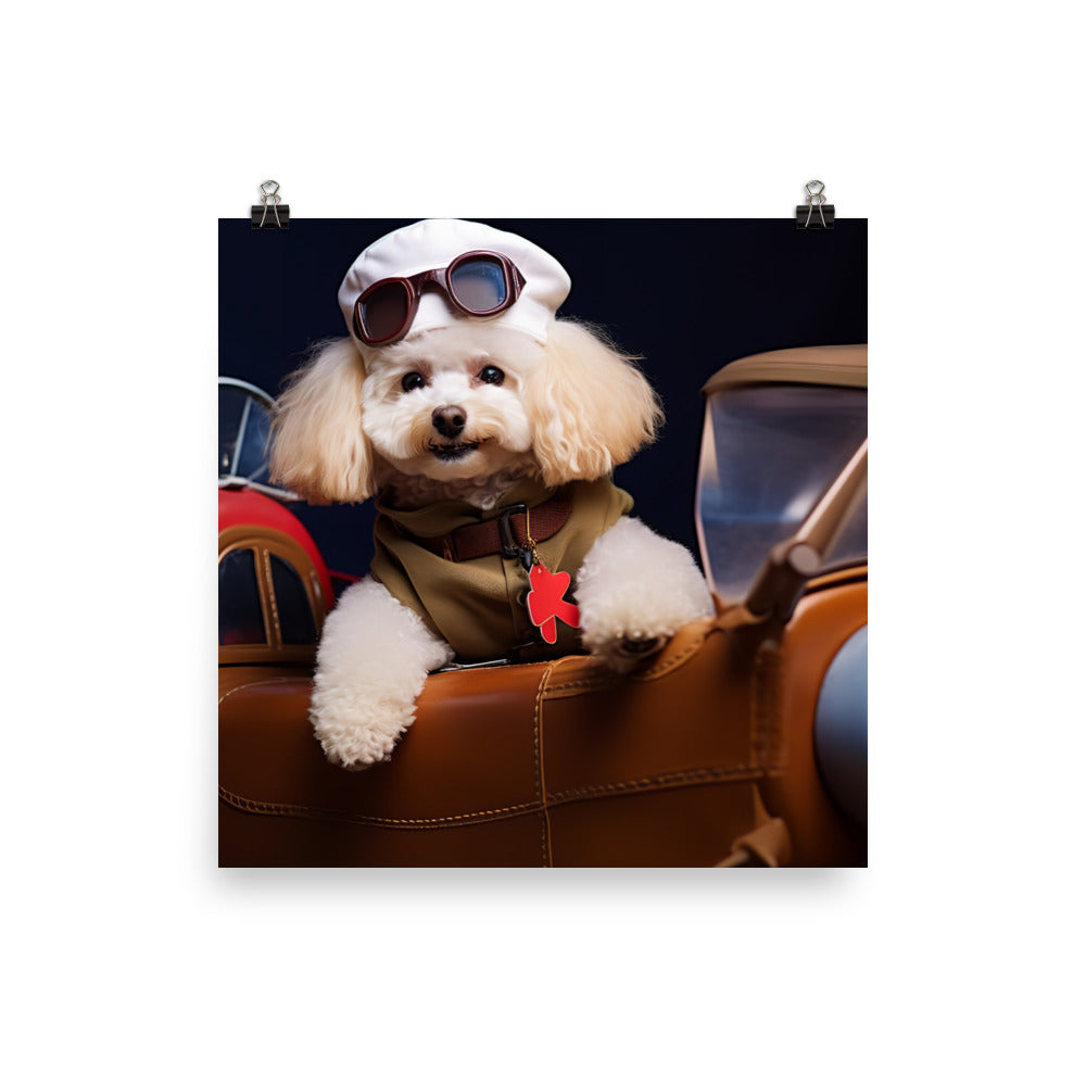 Poodle Pilot Photo paper poster - PosterfyAI.com