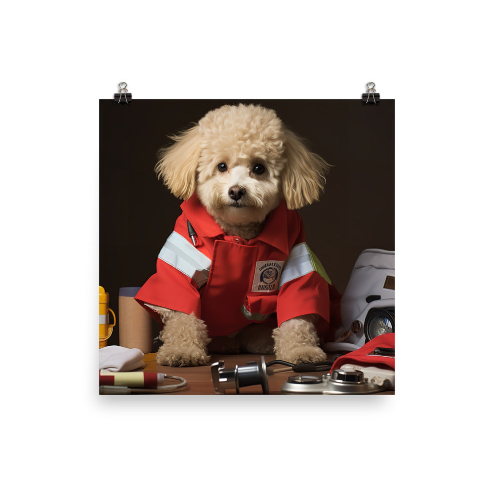 Poodle Paramedic Photo paper poster - PosterfyAI.com