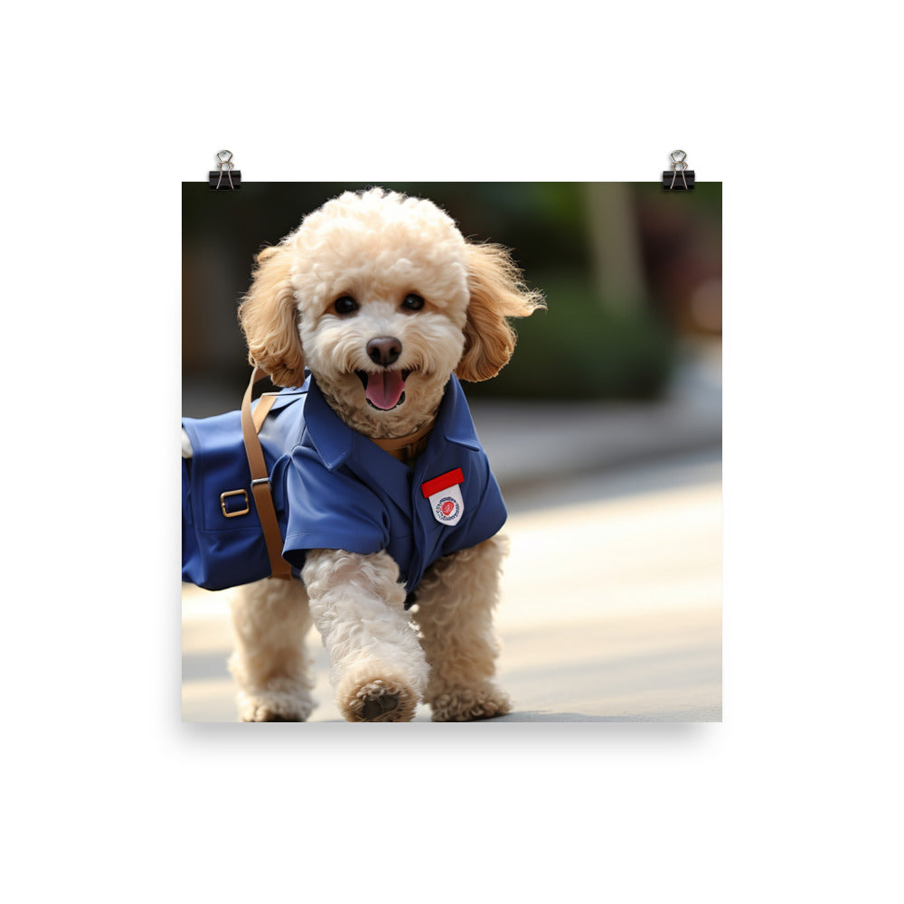 Poodle Mail Carrier Photo paper poster - PosterfyAI.com