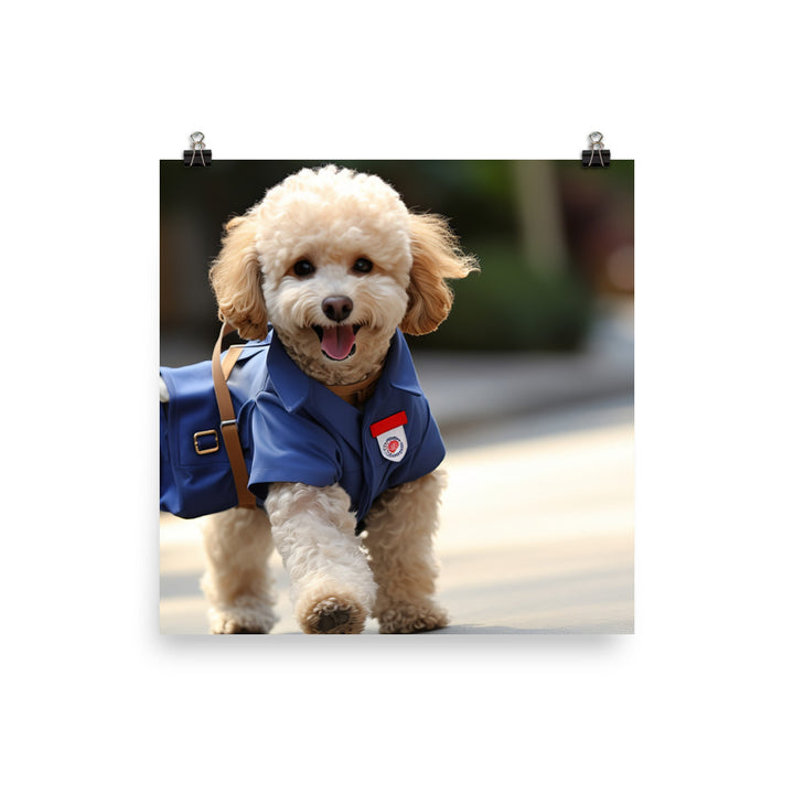 Poodle Mail Carrier Photo paper poster - PosterfyAI.com