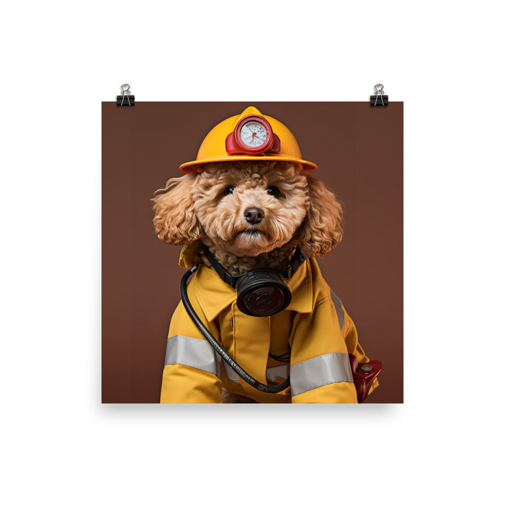 Poodle Firefighter Photo paper poster - PosterfyAI.com