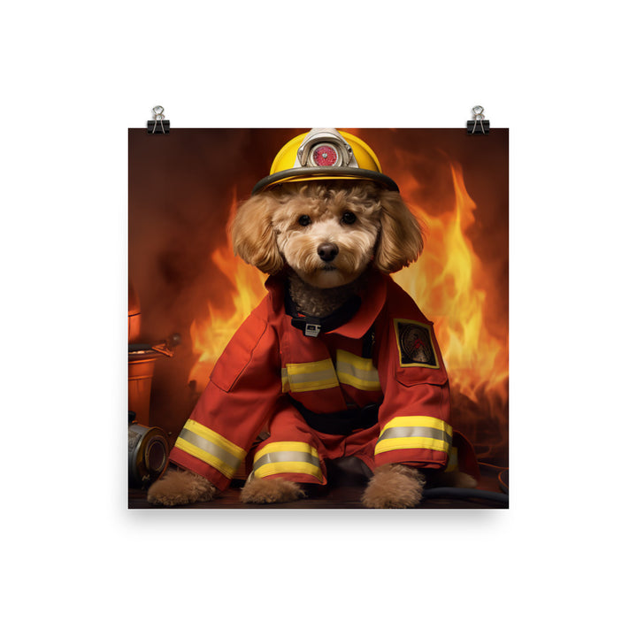 Poodle Firefighter Photo paper poster - PosterfyAI.com