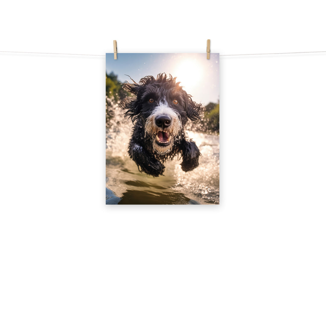 Portuguese Water Dog Photo paper poster - PosterfyAI.com