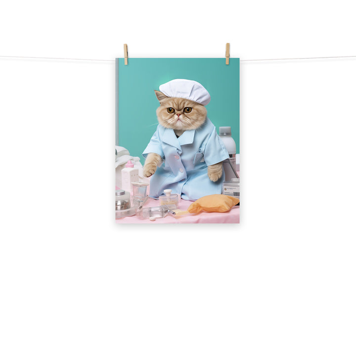 Exotic Shorthair Nurse Photo paper poster - PosterfyAI.com