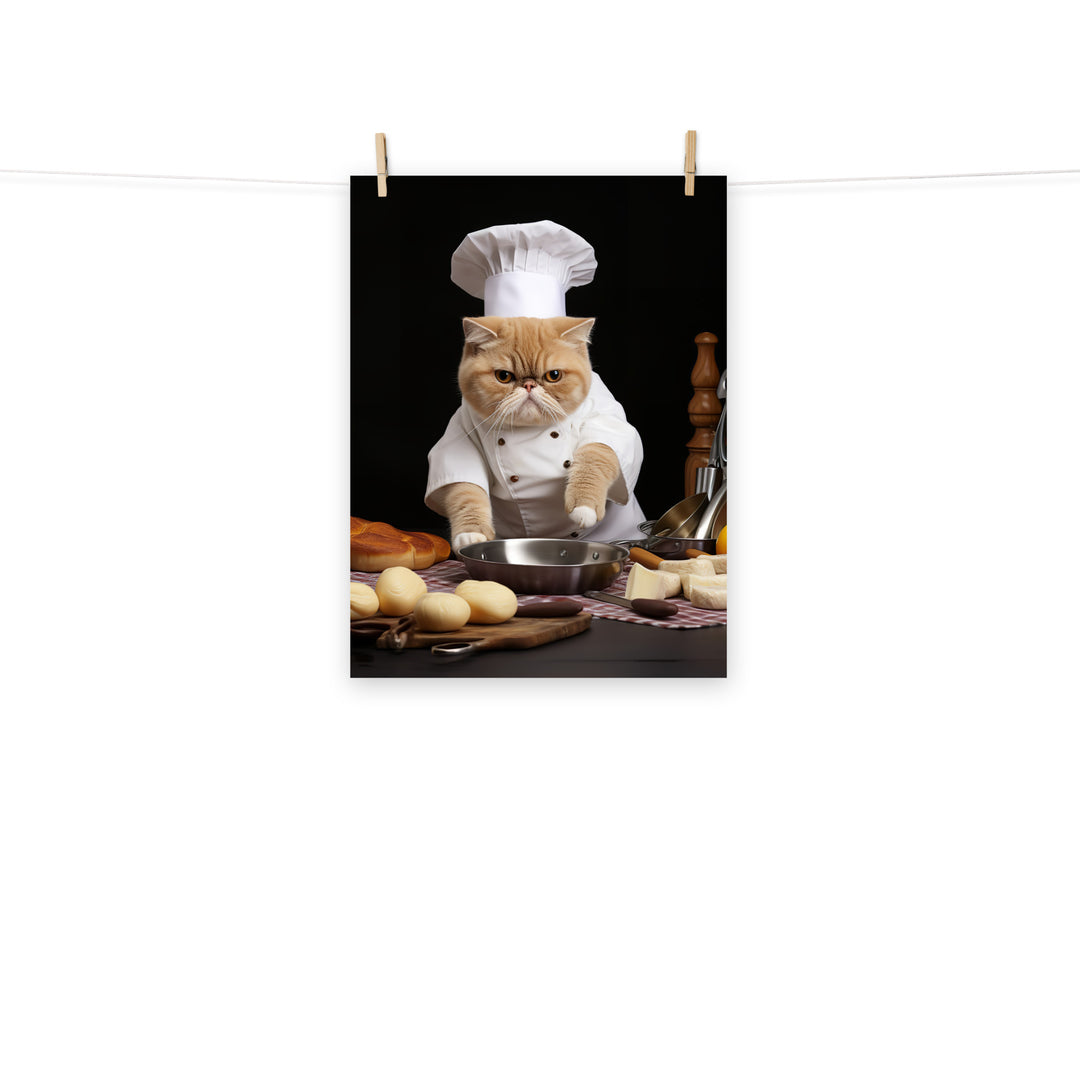 Exotic Shorthair Chef Photo paper poster - PosterfyAI.com