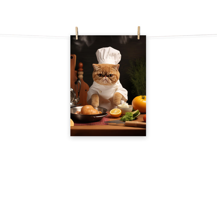 Exotic Shorthair Chef Photo paper poster - PosterfyAI.com