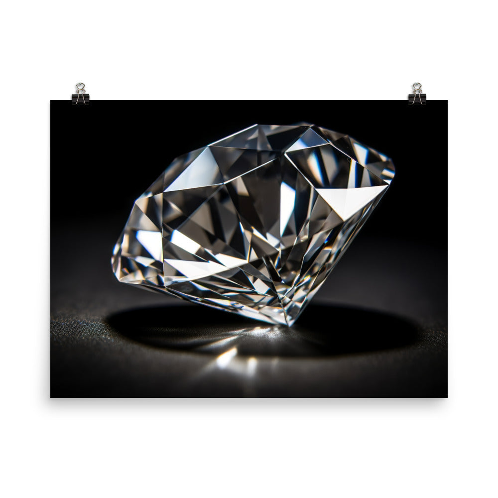 Elegant White Diamond on Black Velvet photo paper poster - Posterfy.AI