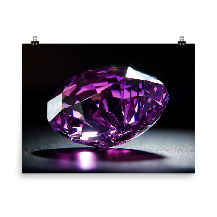 A vibrant purple diamond glimmers in the light photo paper poster - Posterfy.AI