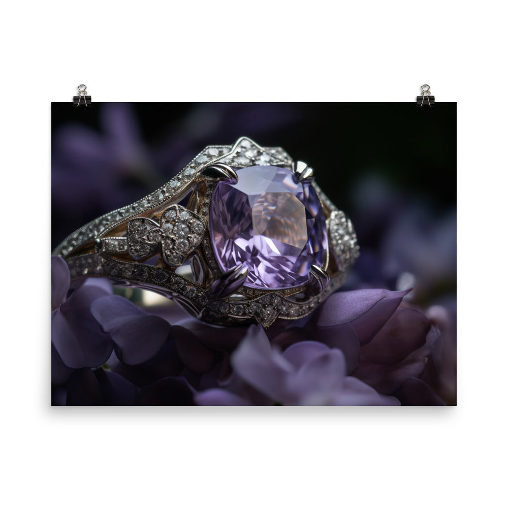 A stunning purple diamond photo paper poster - Posterfy.AI