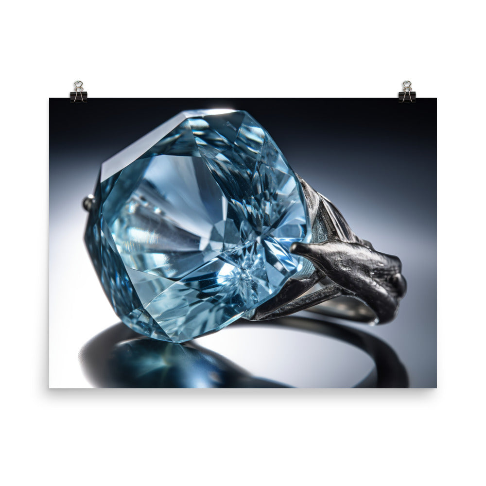 A stunning bluish diamond photo paper poster - Posterfy.AI