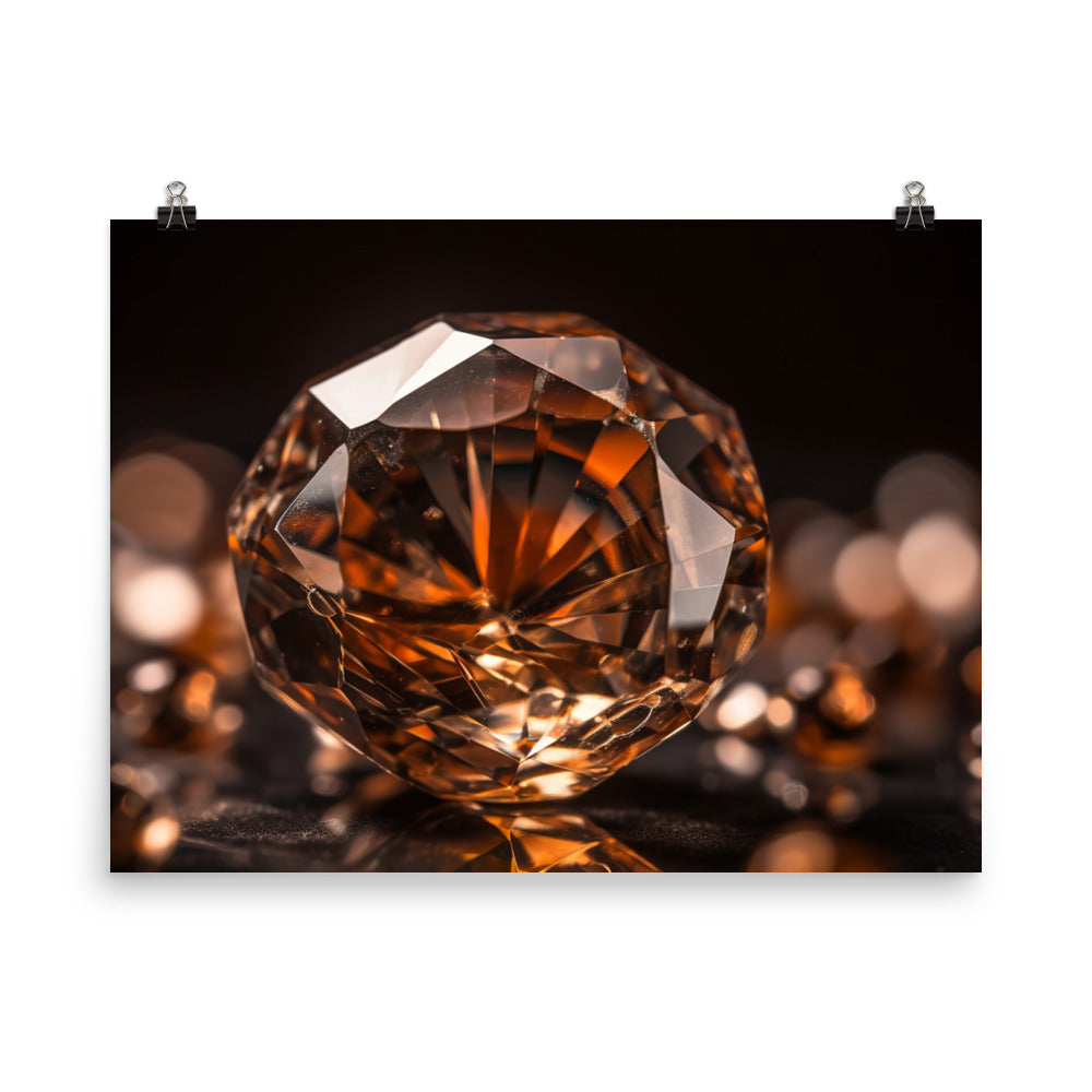 A sparkling brown diamond photo paper poster - Posterfy.AI