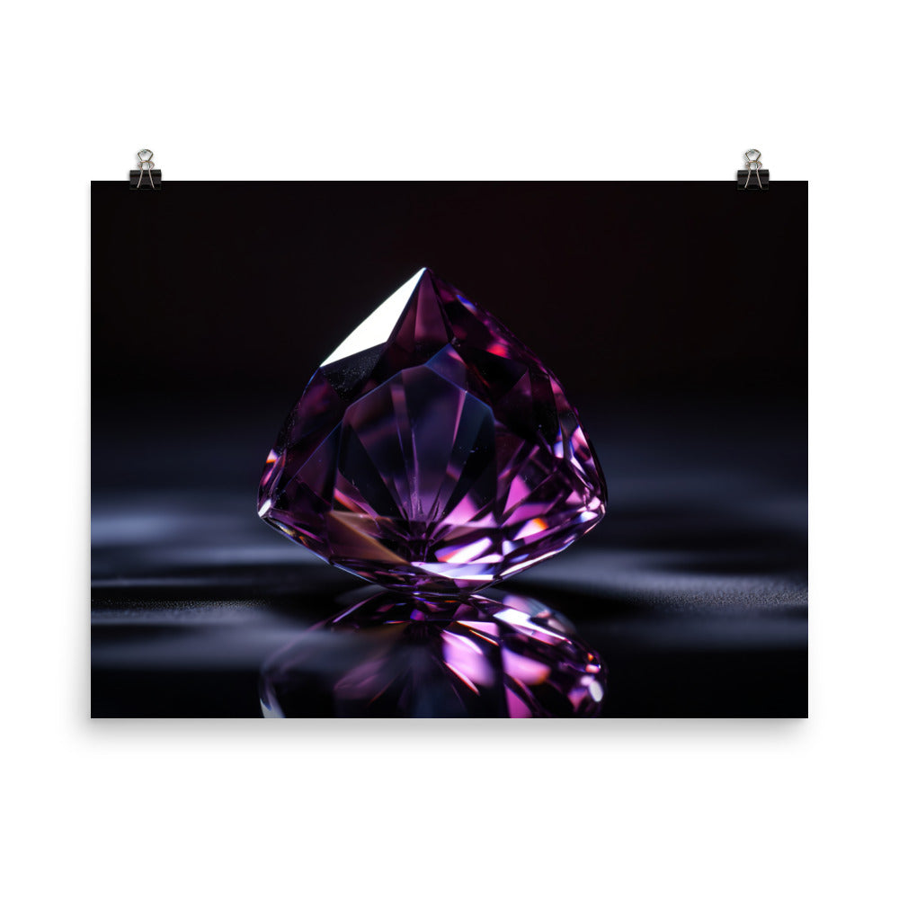 A regal purple diamond photo paper poster - Posterfy.AI
