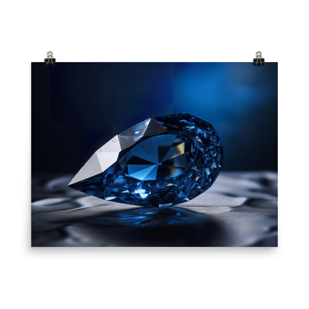 A majestic blue diamond photo paper poster - Posterfy.AI