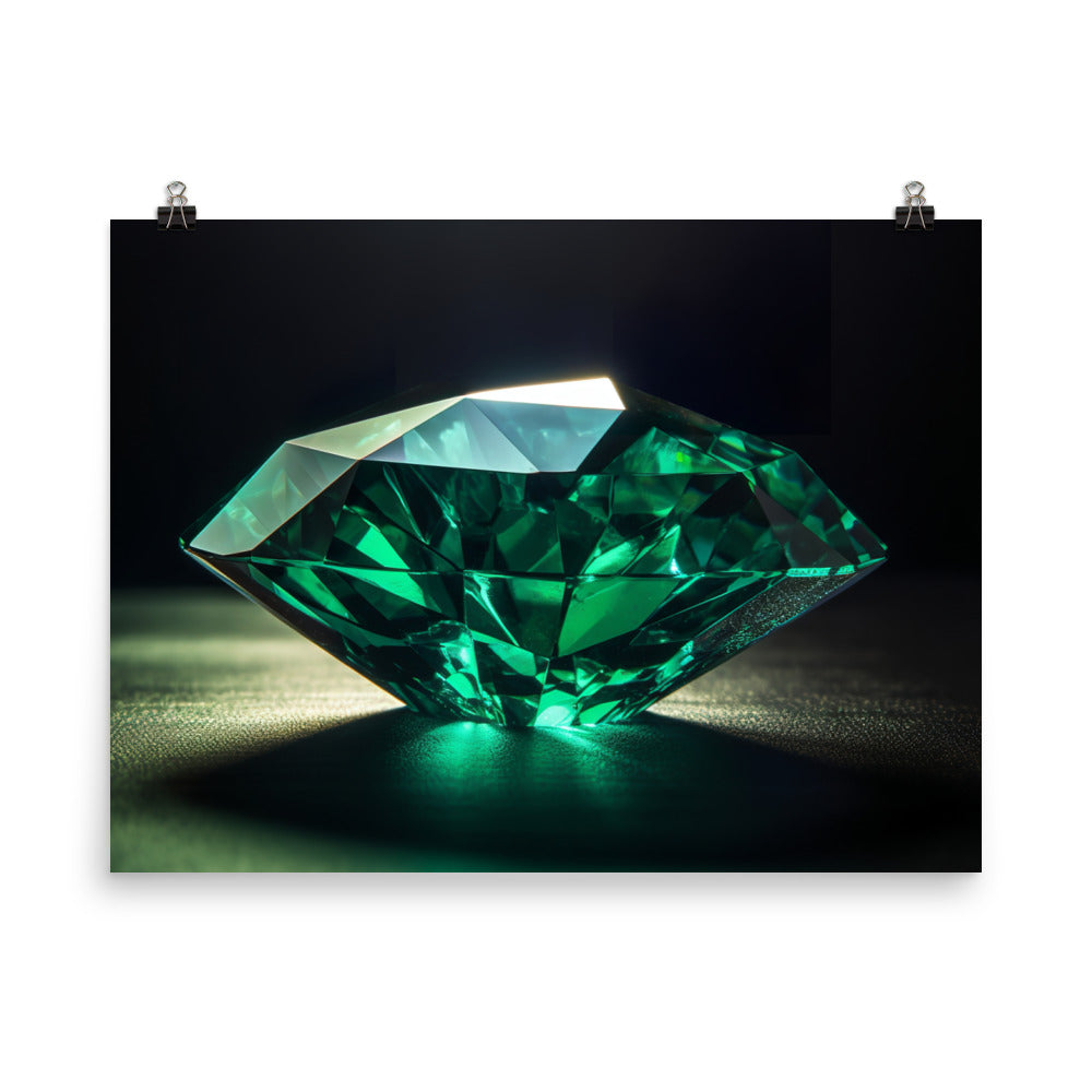 A large green diamond photo paper poster - Posterfy.AI
