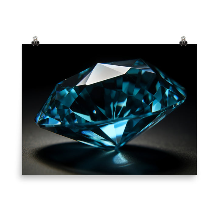 A brilliant blue diamond photo paper poster - Posterfy.AI