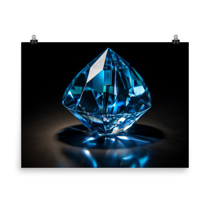 A brilliant blue diamond photo paper poster - Posterfy.AI