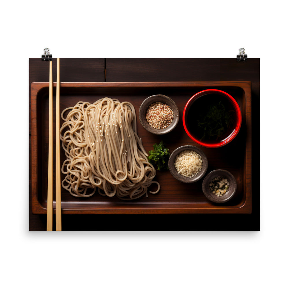 Soba with Dipping Sauce photo paper poster - Posterfy.AI