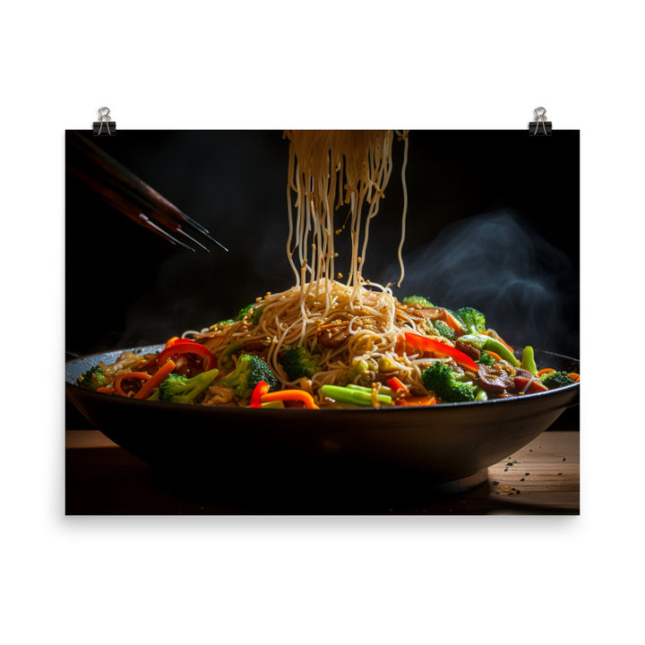 Soba Noodle Stir Fry photo paper poster - Posterfy.AI