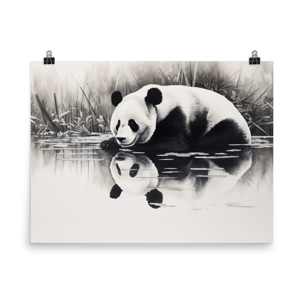 Panda Reflections photo paper poster - Posterfy.AI