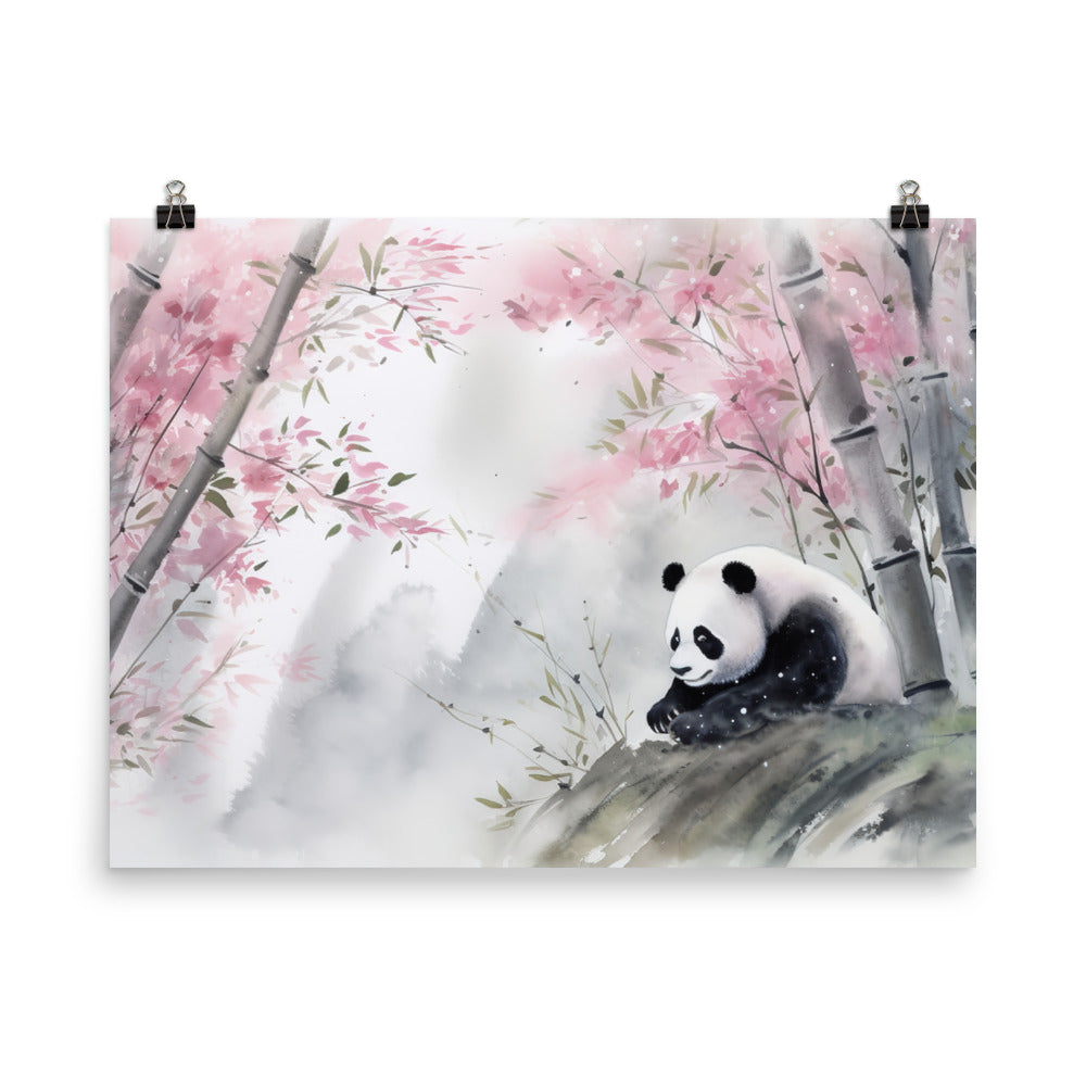 Panda in a Bamboo Grove photo paper poster - Posterfy.AI
