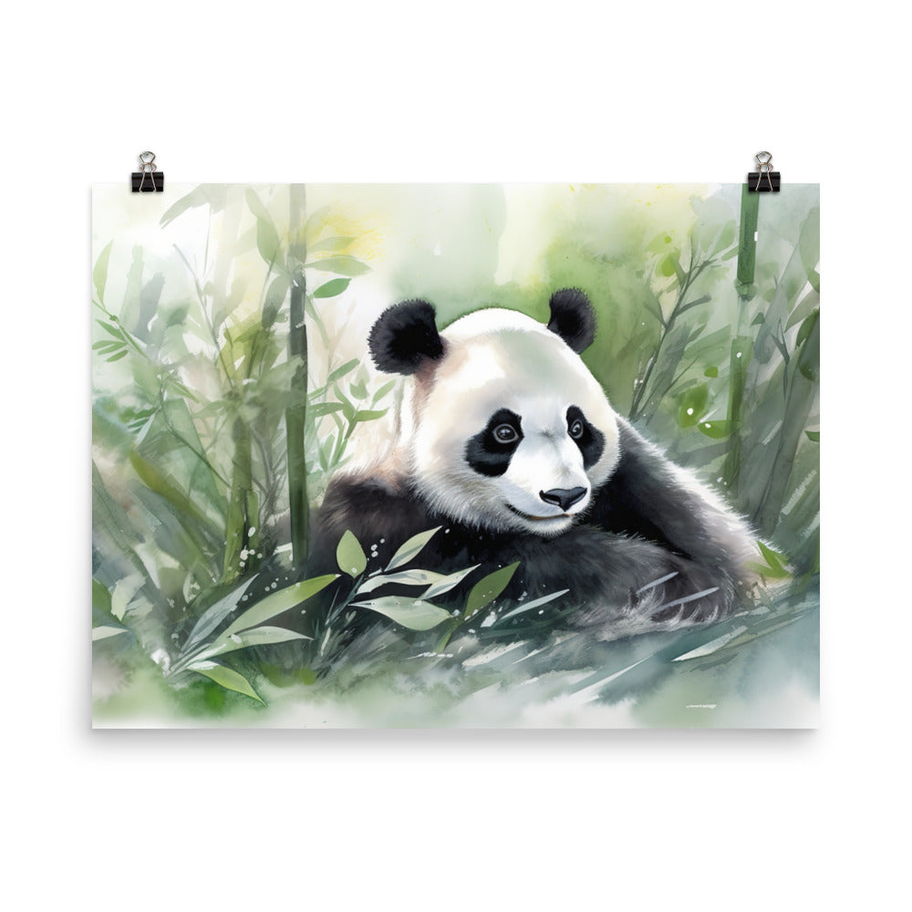 Majestic Panda in Watercolors photo paper poster - Posterfy.AI
