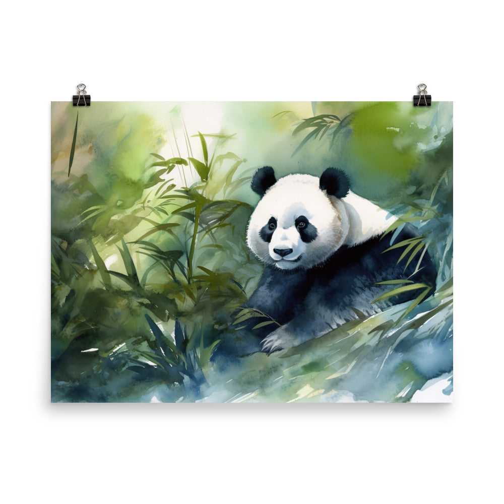 Majestic Panda in Watercolors photo paper poster - Posterfy.AI