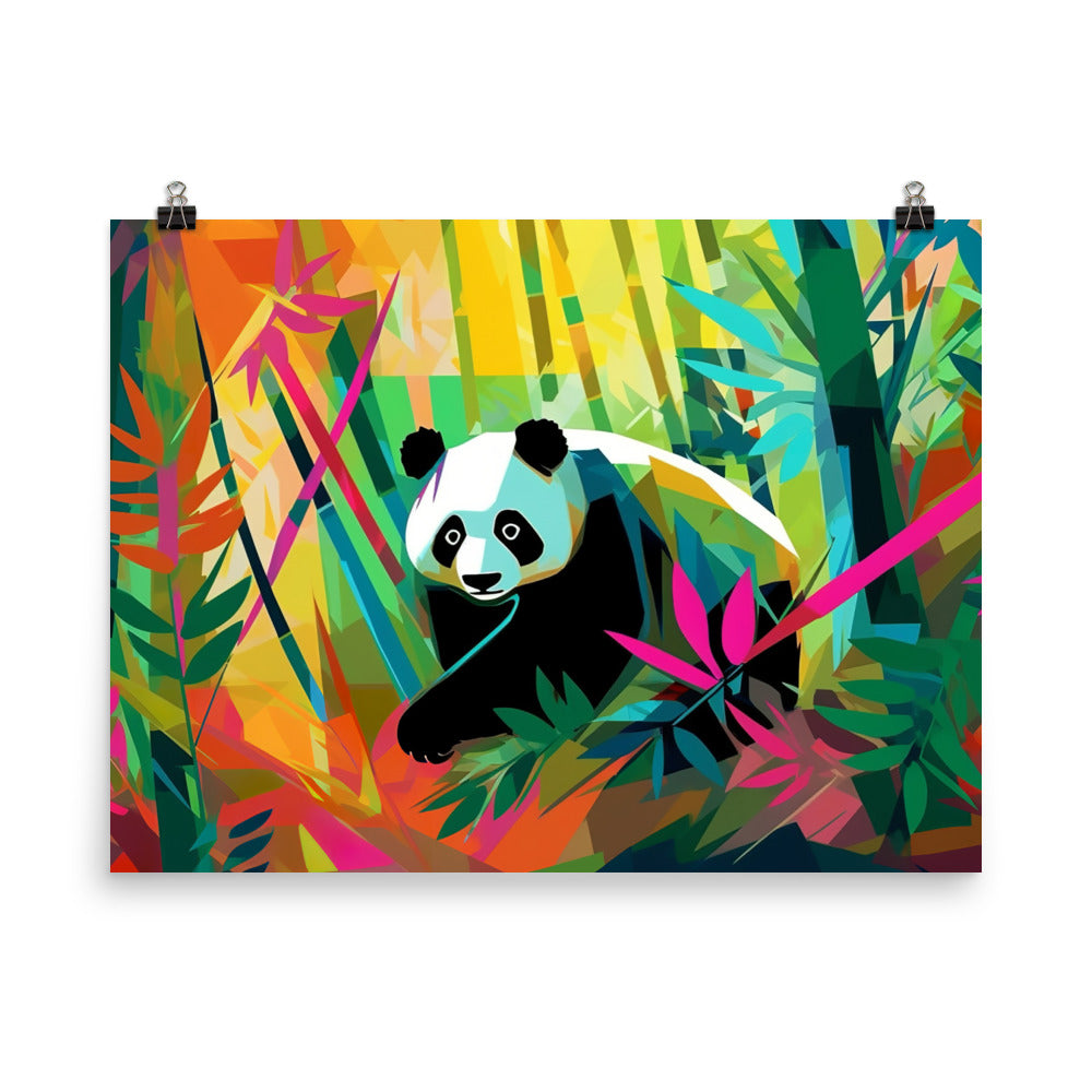 Deco Panda in the Jungle photo paper poster - Posterfy.AI