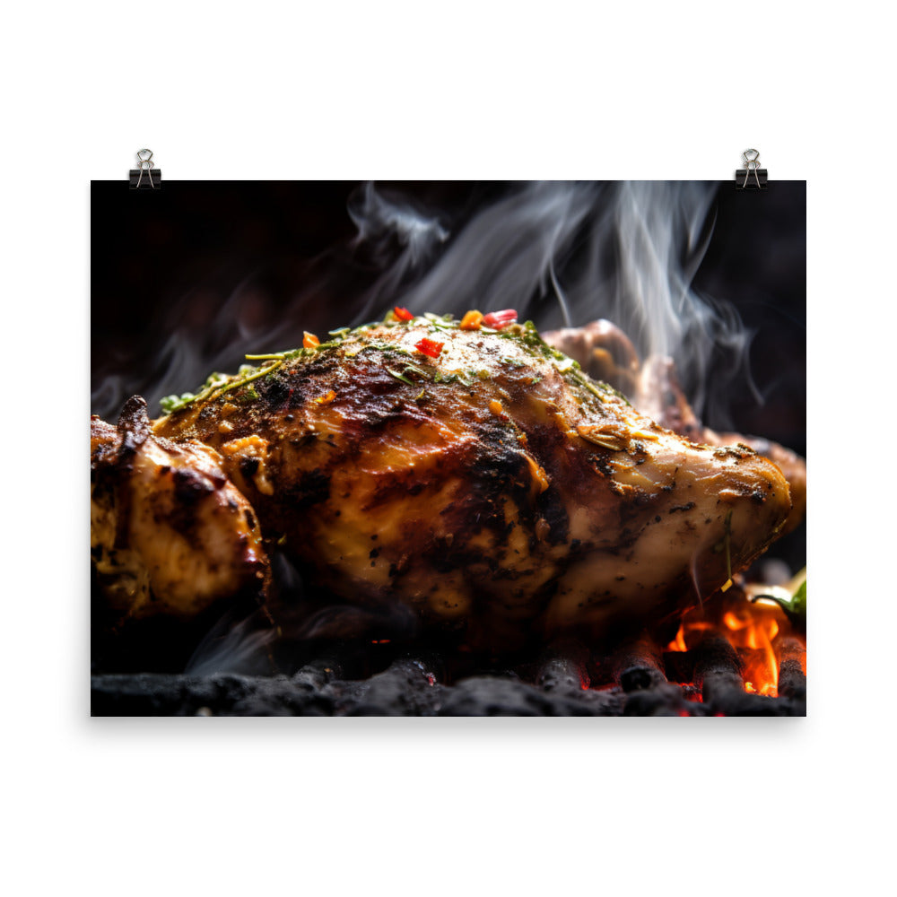 Sizzling Jerk Chicken photo paper poster - Posterfy.AI