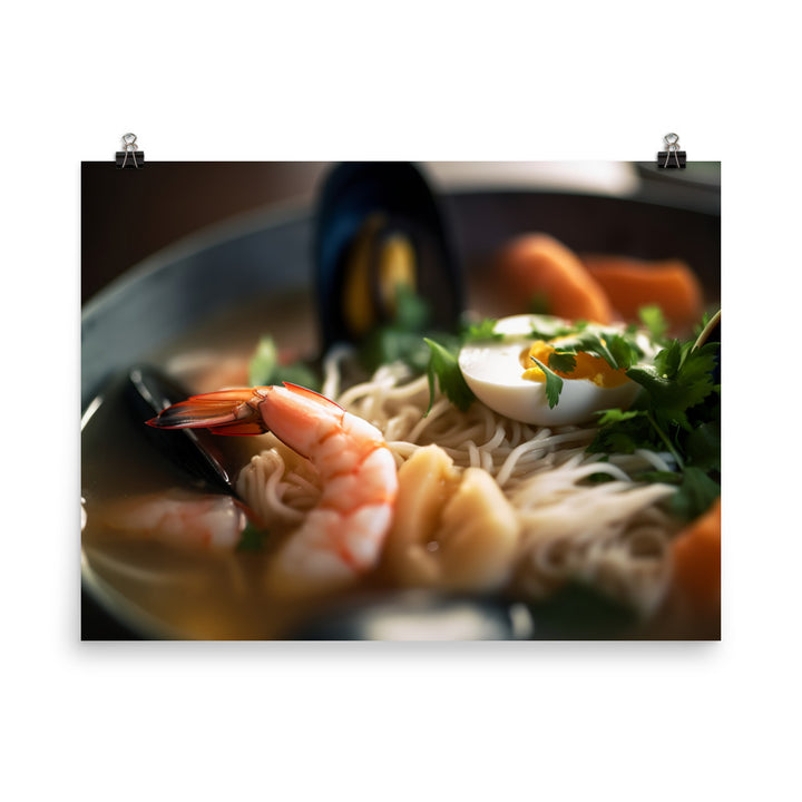 Seafood Ramen photo paper poster - Posterfy.AI