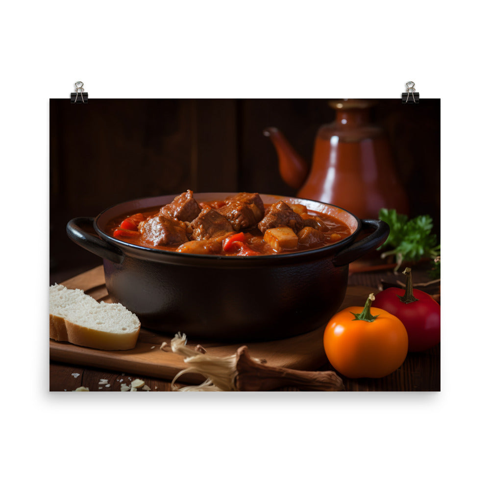 Goulash - A classic Hungarian recipe photo paper poster - Posterfy.AI