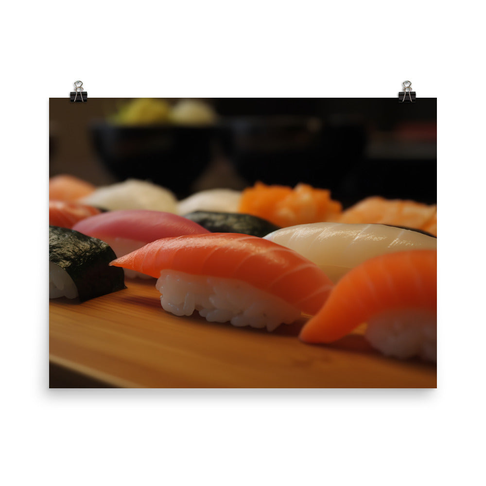Experience the Tradition and Flavors of Sushi photo paper poster - Posterfy.AI