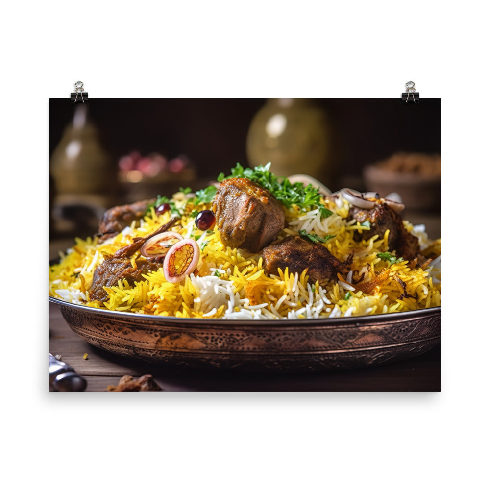 Biryani - The Perfect Combination of Meat and Rice photo paper poster - Posterfy.AI
