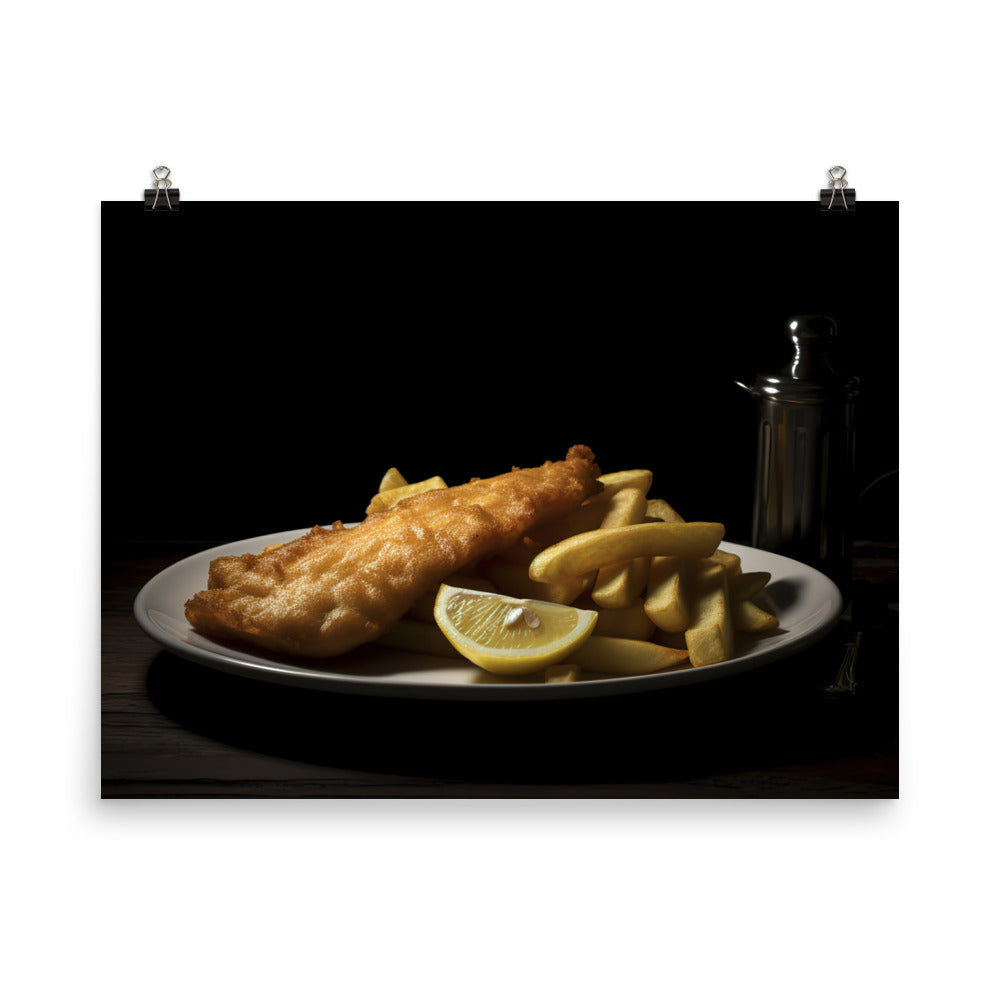 Fish and chips photo paper poster - Posterfy.AI