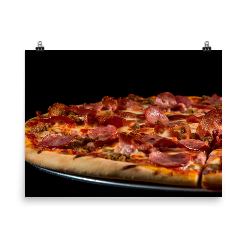 A Loaded Meat Pizza photo paper poster - Posterfy.AI