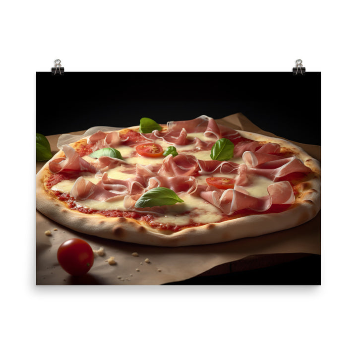 Parma Ham and Mozzarella Pizza photo paper poster - Posterfy.AI