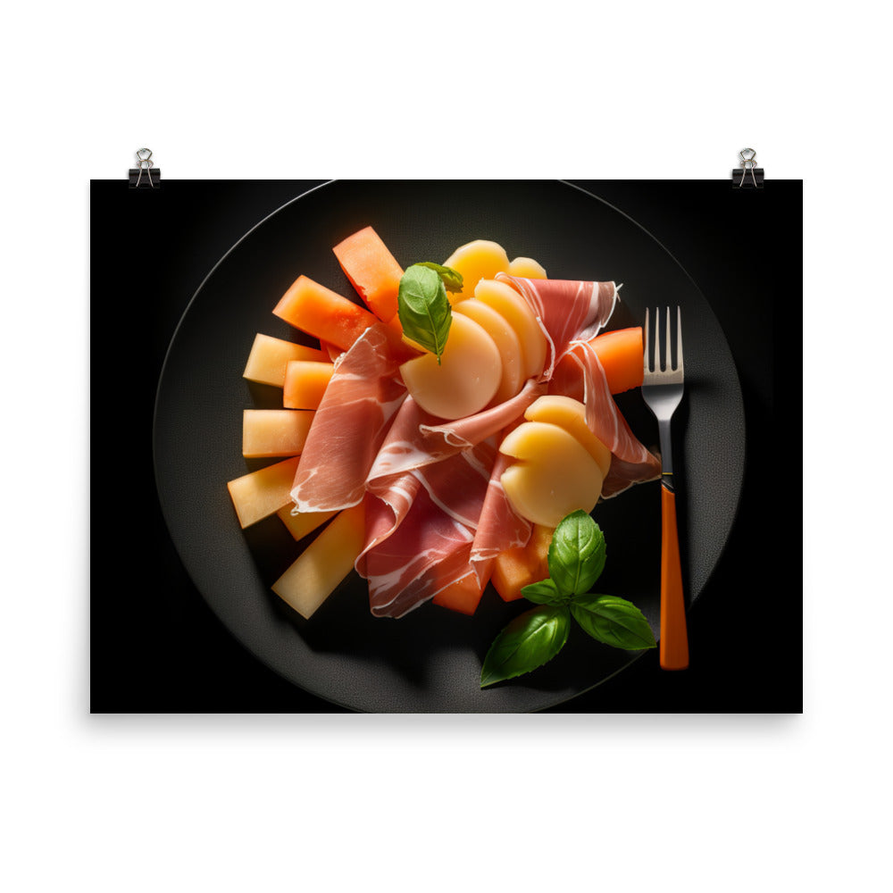 Parma Ham and Melon Appetizer photo paper poster - Posterfy.AI