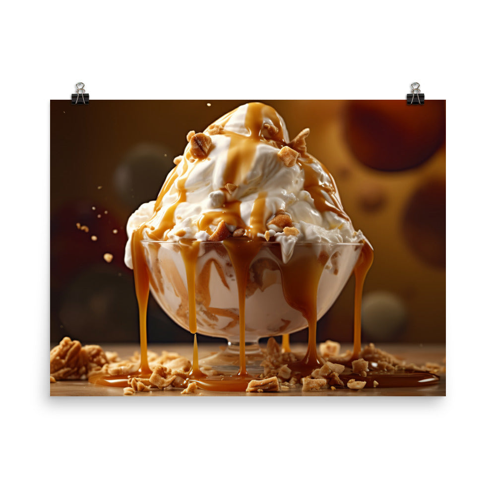 Nutty Caramel Sundae photo paper poster - Posterfy.AI