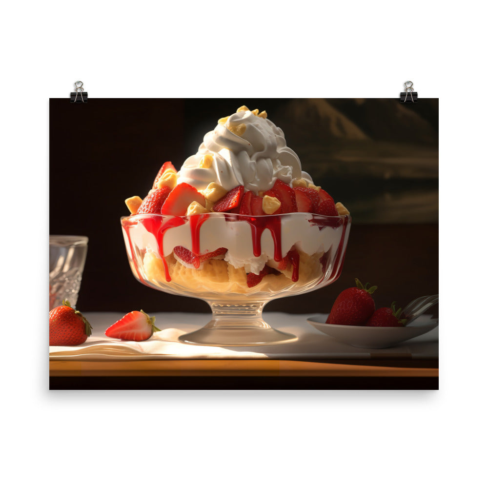 Strawberry Shortcake Sundae photo paper poster - Posterfy.AI