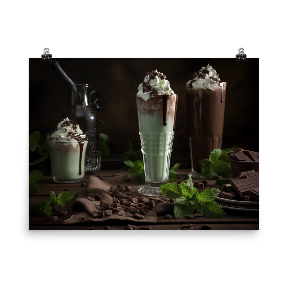 Mint Chocolate Chip Milkshake photo paper poster - Posterfy.AI