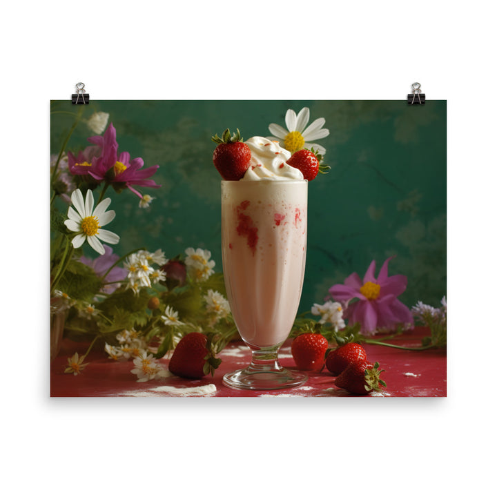 Strawberry shortcake milkshake photo paper poster - Posterfy.AI