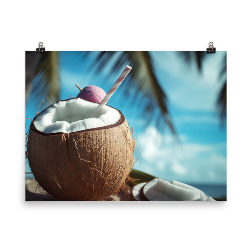 Coconut berry smoothie photo paper poster - Posterfy.AI
