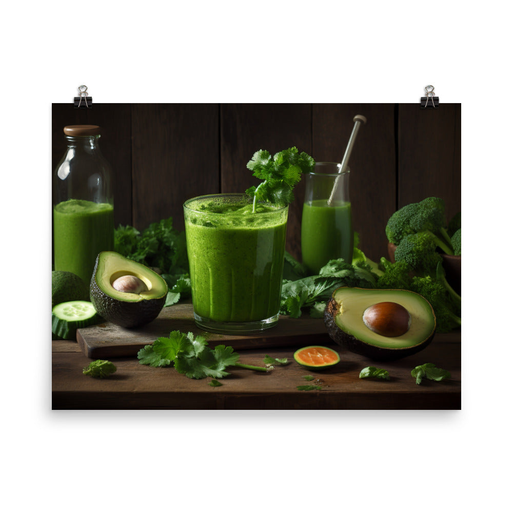 Avocado kale smoothie photo paper poster - Posterfy.AI