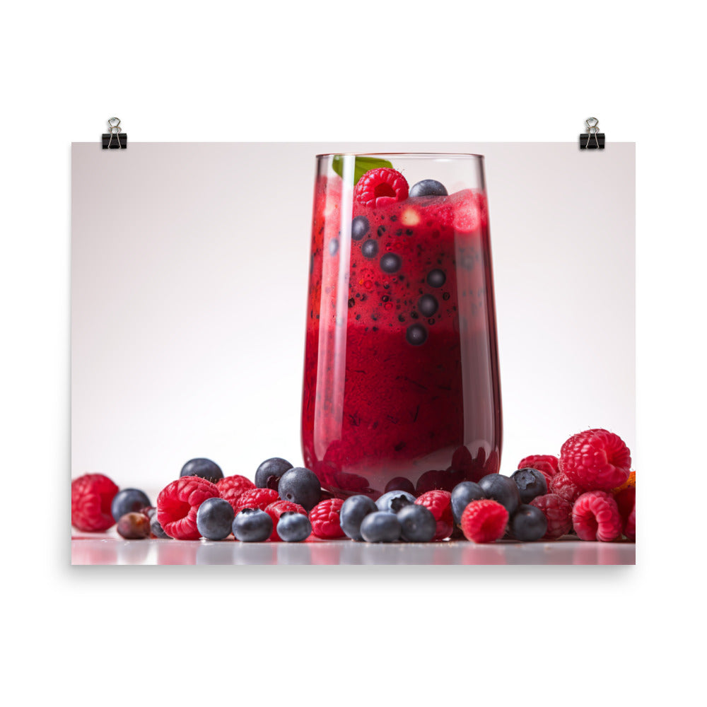 Mixed berry smoothie photo paper poster - Posterfy.AI