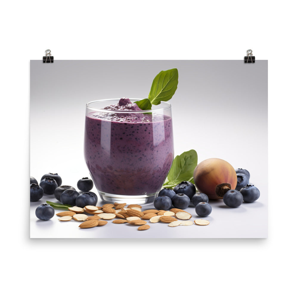 Blueberry spinach smoothie photo paper poster - Posterfy.AI