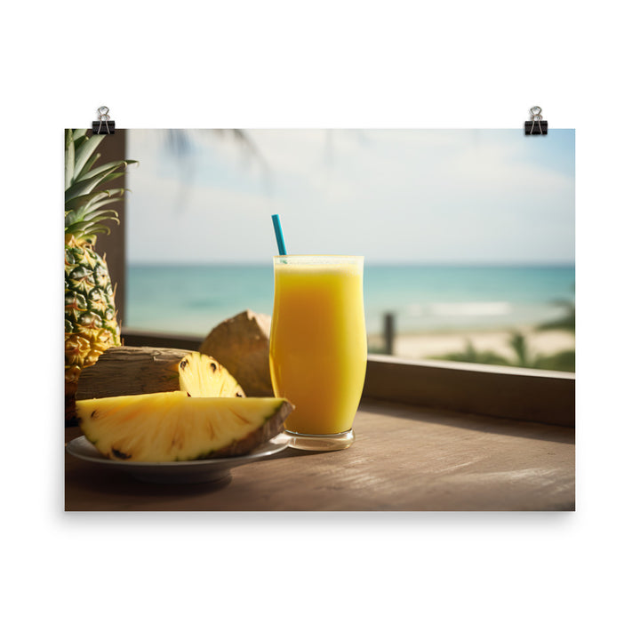 Mango pineapple smoothie photo paper poster - Posterfy.AI