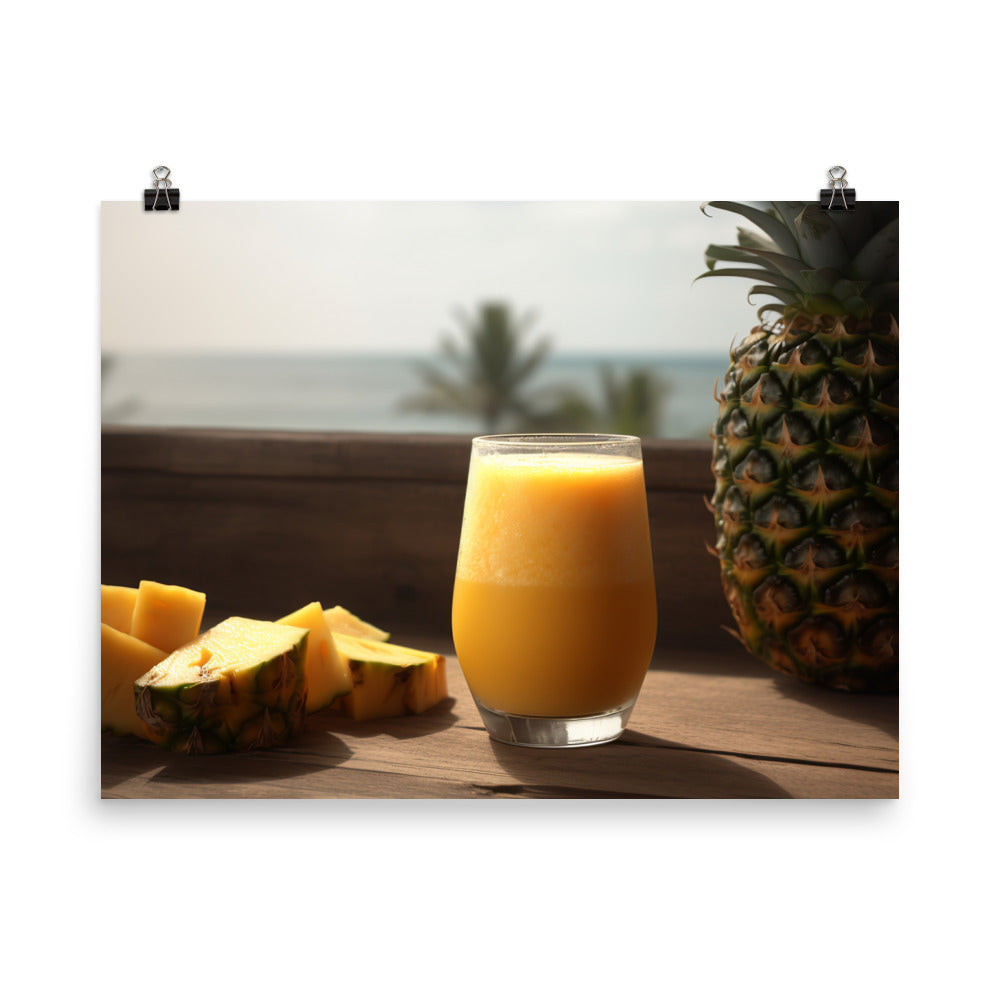 Mango pineapple smoothie photo paper poster - Posterfy.AI