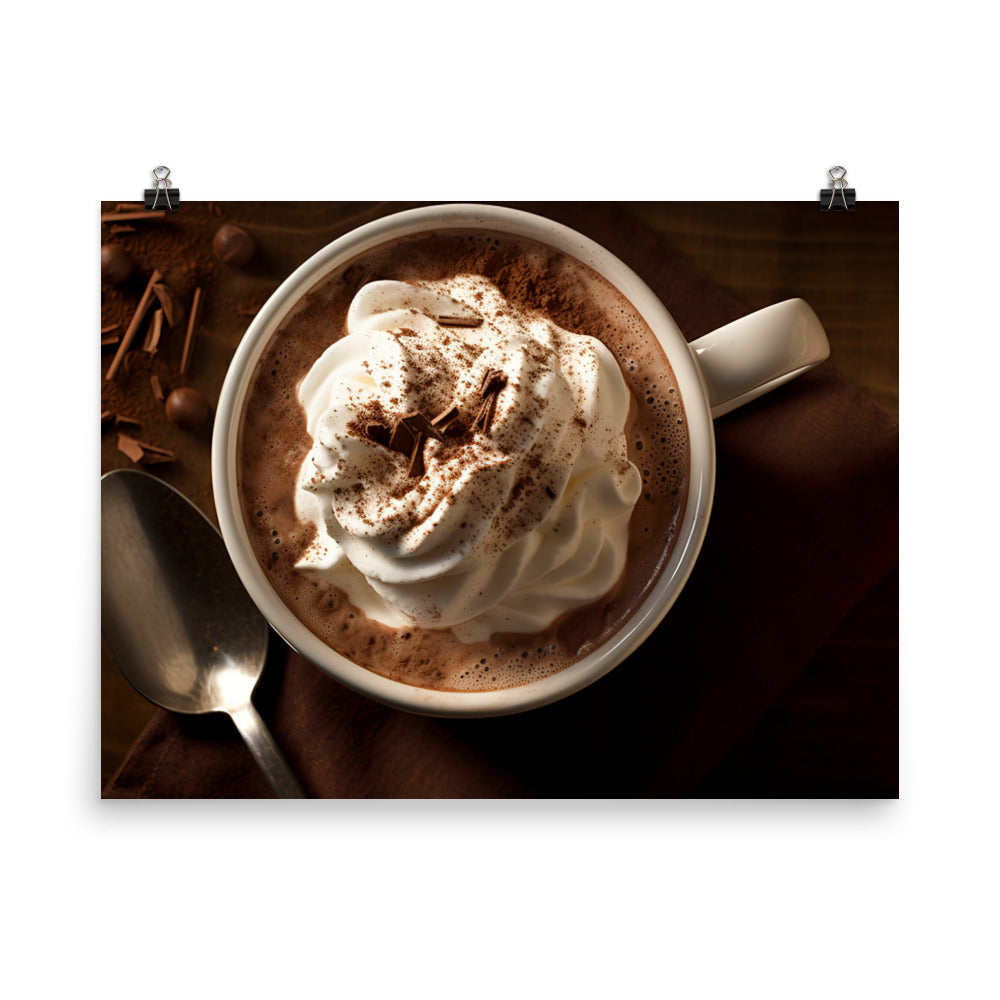 Creamy hot chocolate photo paper poster - Posterfy.AI