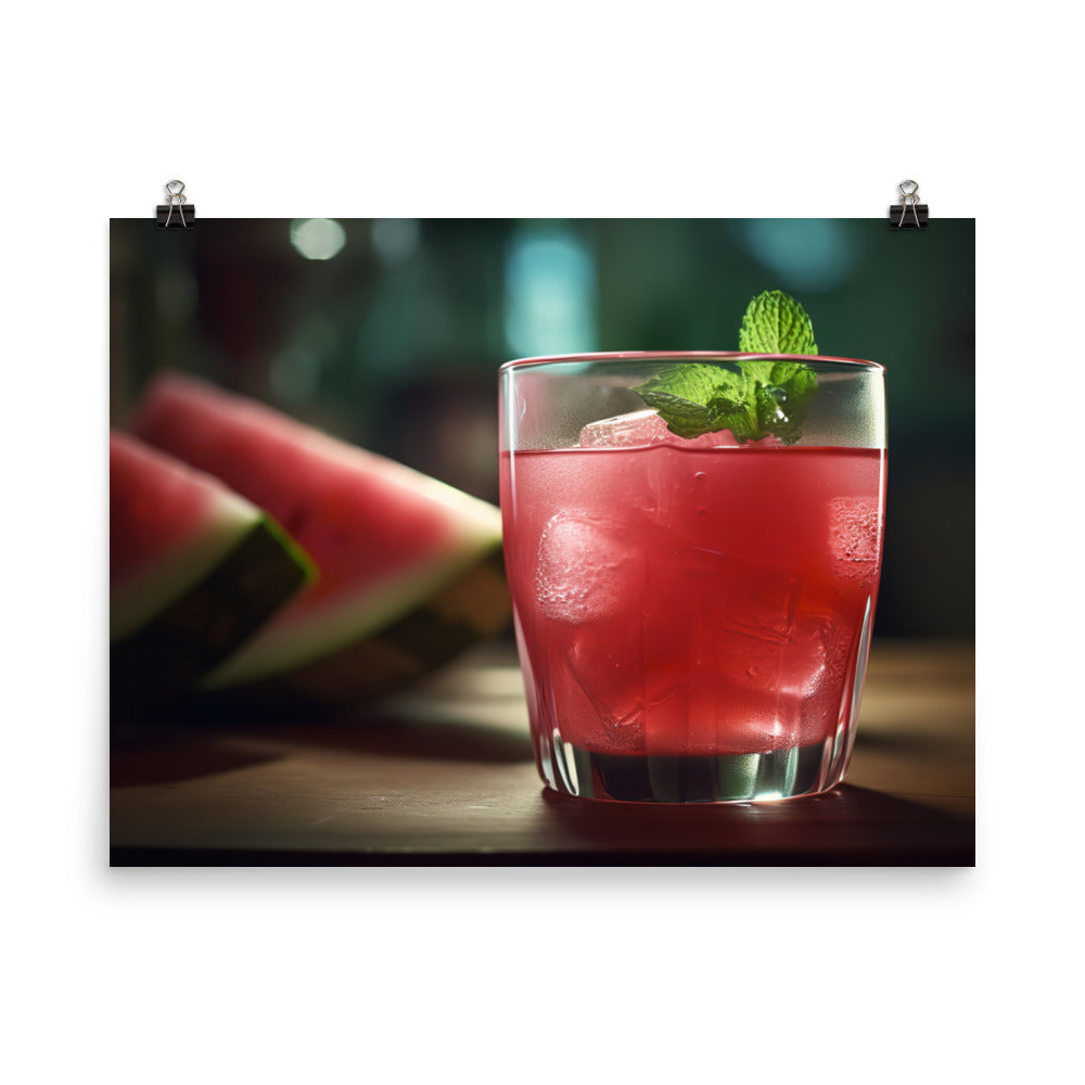 Refreshing watermelon juice photo paper poster - Posterfy.AI
