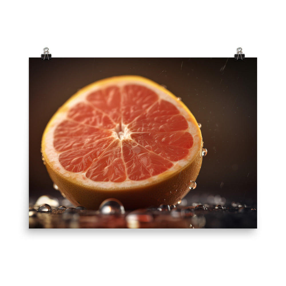 Grapefruit half being squeezed photo paper poster - Posterfy.AI